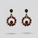 VINTAGE GARNET EARRING - 