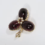 VINTAGE GARNET BROOCH - 