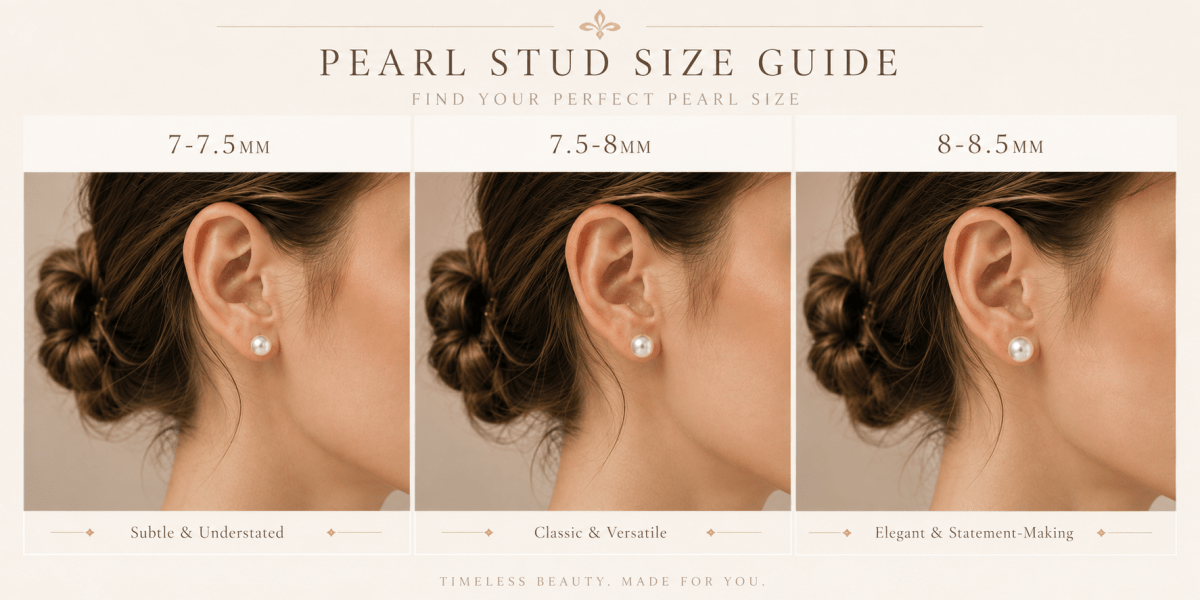 WHITE 8-8.5MM FRESHWATER PEARL STUD EARRINGS IN YELLOW GOLD - EARRINGS
