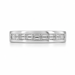 DECO WEDDING BAND IN WHITE GOLD WITH BAGUETTE DIAMONDS - ANNIVERSARY & CELEBRATION RINGS