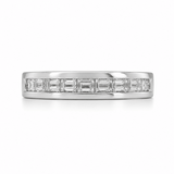 DECO WEDDING BAND IN WHITE GOLD WITH BAGUETTE DIAMONDS - ANNIVERSARY & CELEBRATION RINGS