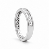 DECO WEDDING BAND IN WHITE GOLD WITH BAGUETTE DIAMONDS - ANNIVERSARY & CELEBRATION RINGS