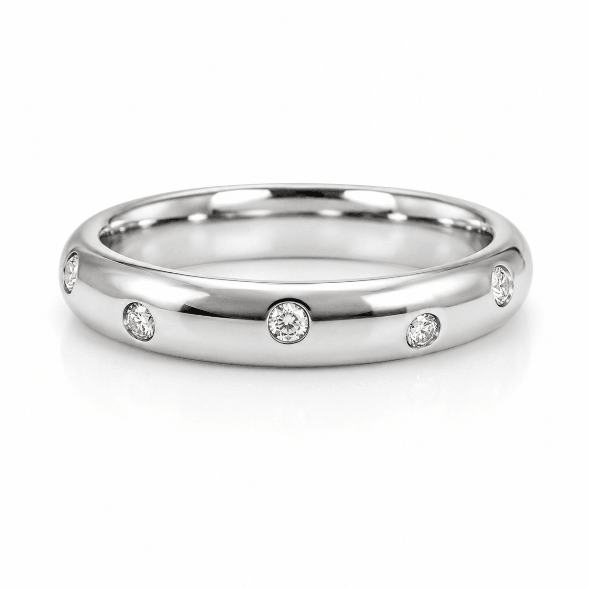 SCATTERED DIAMOND BAND IN WHITE GOLD - ALL RINGS
