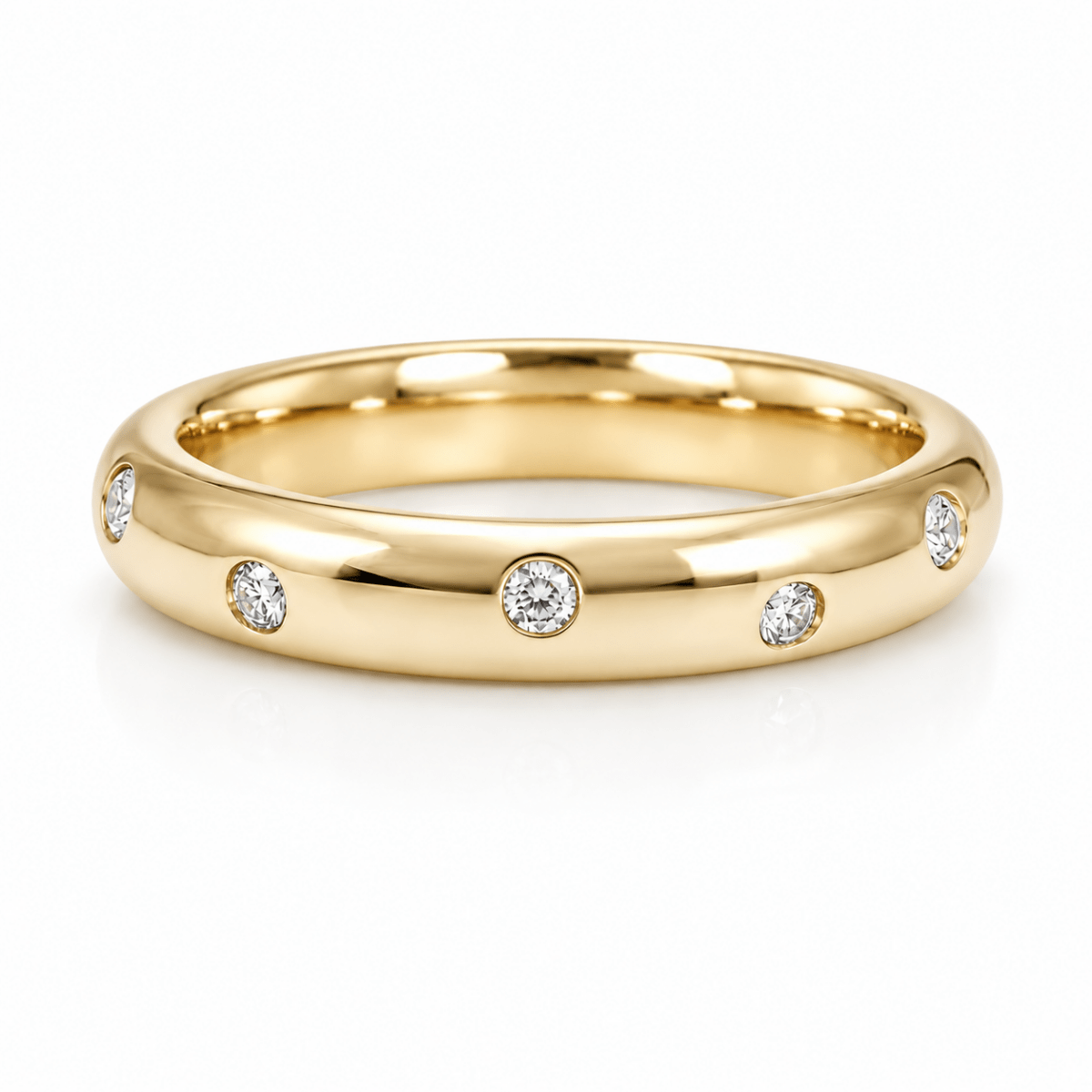 SCATTERED DIAMOND BAND IN YELLOW GOLD - ALL RINGS