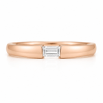 SINGLE BAGUETTE DIAMOND RING IN ROSE GOLD - ALL RINGS