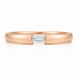 SINGLE BAGUETTE DIAMOND RING IN ROSE GOLD - ALL RINGS