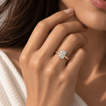 LAB GROWN CUSHION TWO TONED ENGAGEMENT RING - ALL ENGAGEMENT RINGS