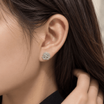 MINI LACE EARRING IN WHITE GOLD - EARRINGS