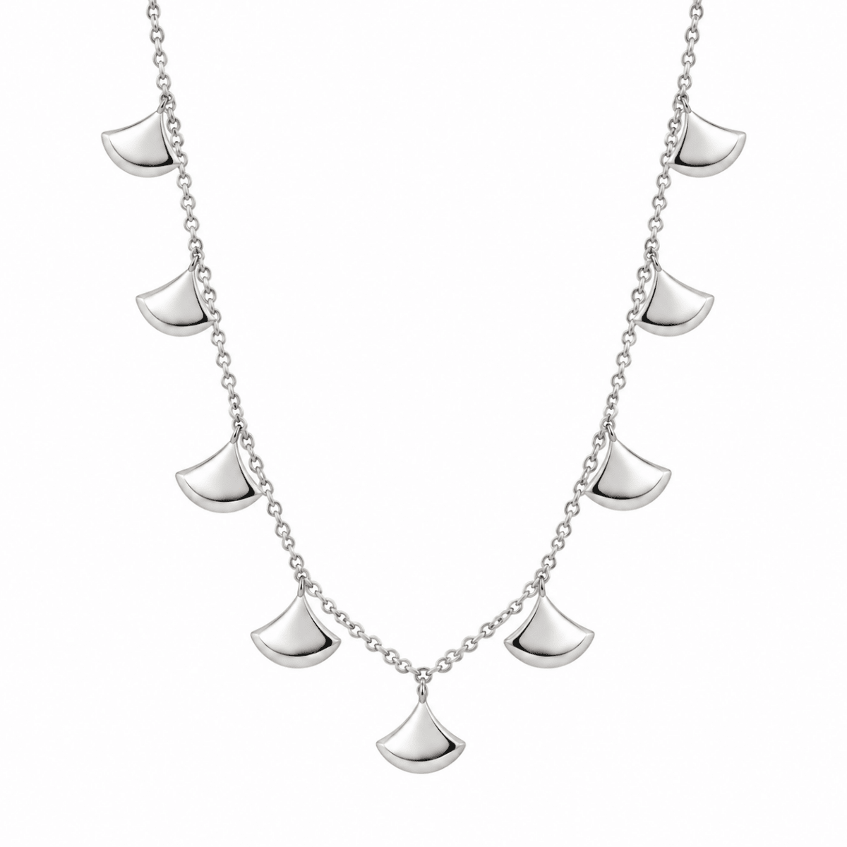 FAN NECKLACE IN STERLING SILVER -