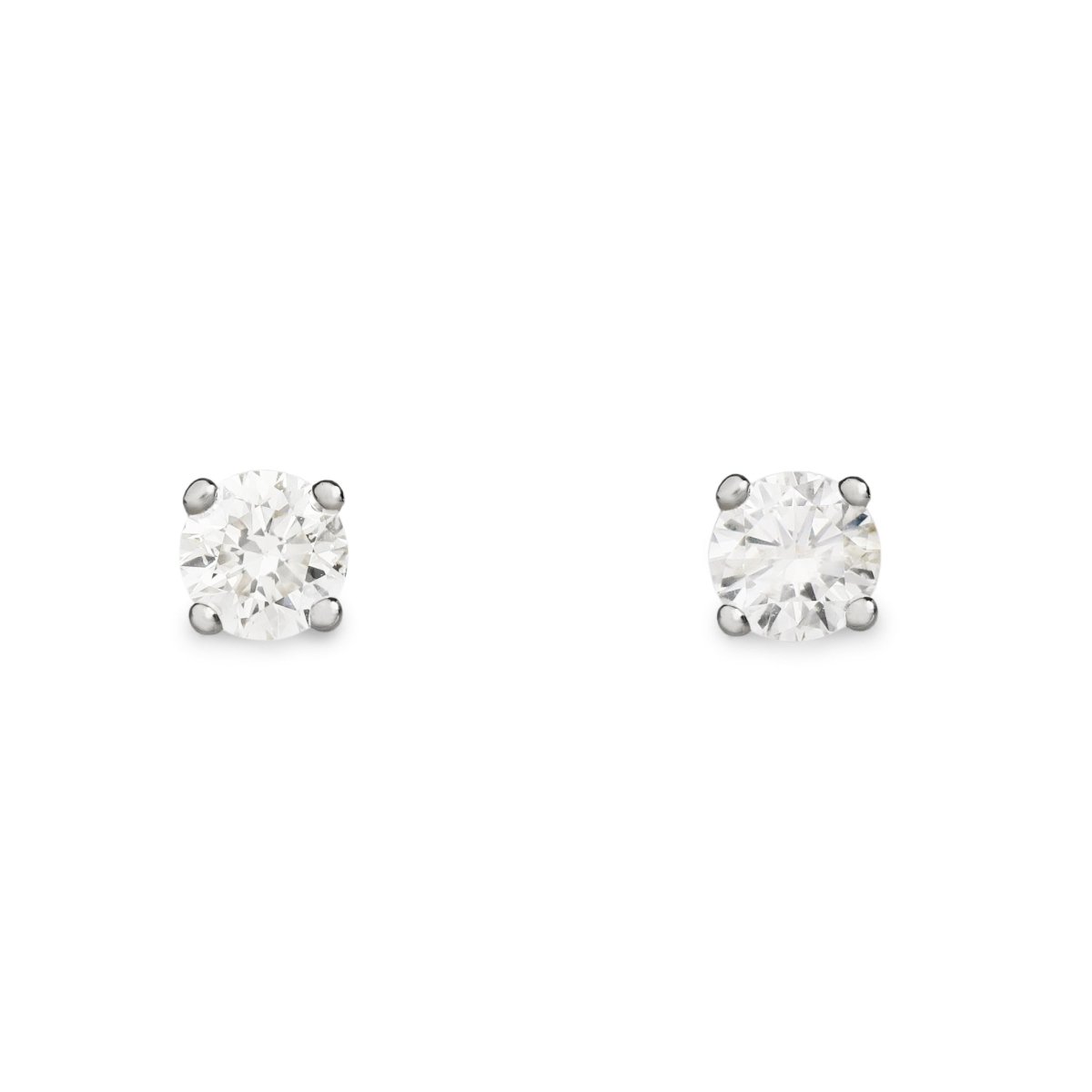 DIAMOND SCREWBACK STUD EARRINGS IN WHITE GOLD - EARRINGS