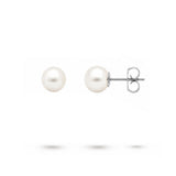WHITE 6.7MM FRESHWATER PEARL STUD EARRINGS - EARRINGS