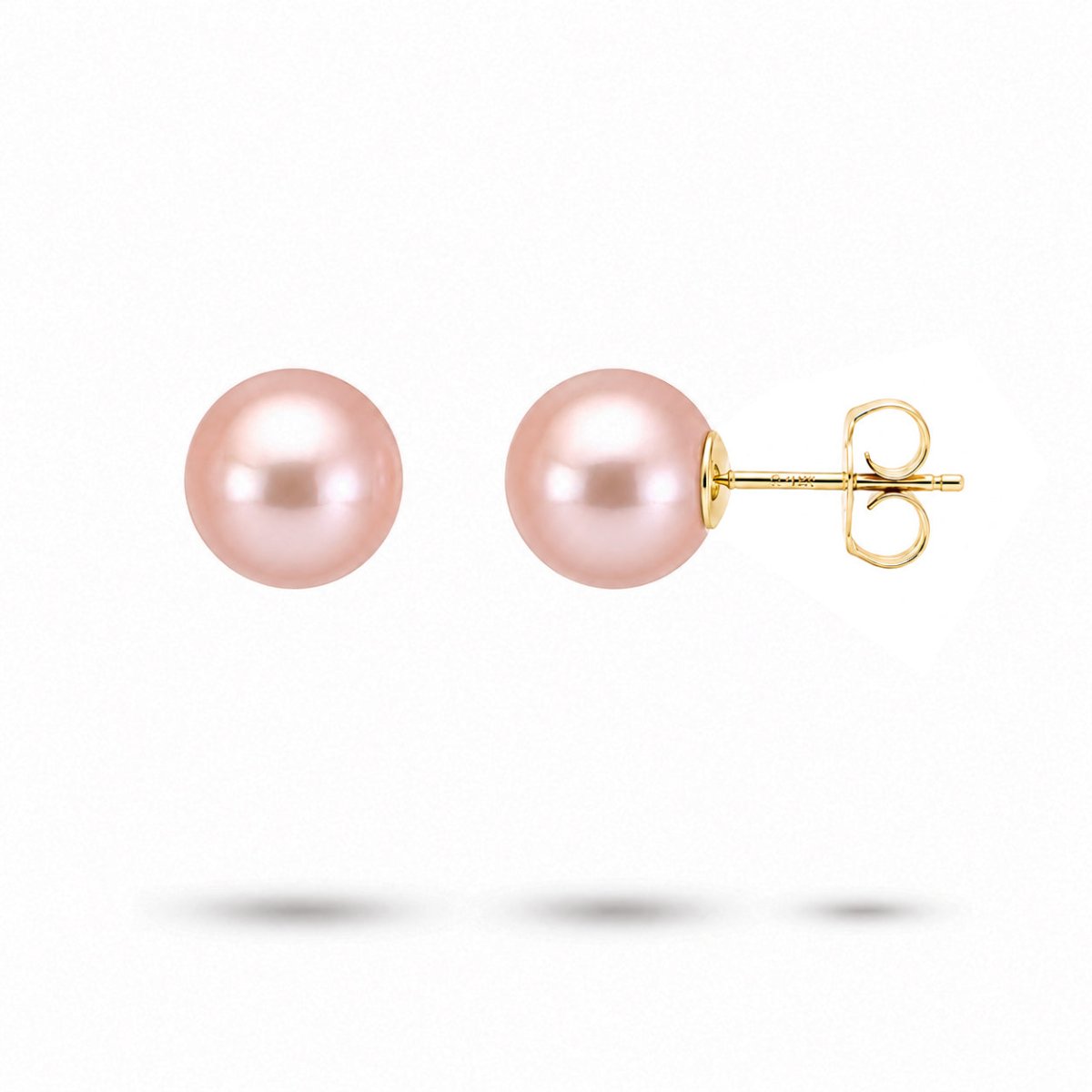 PINK FRESHWATER PEARL STUD EARRINGS - EARRINGS