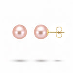 PINK FRESHWATER PEARL STUD EARRINGS - EARRINGS