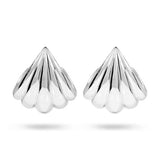 SCALLOPED HOOP EARRINGS IN STERLING SILVER