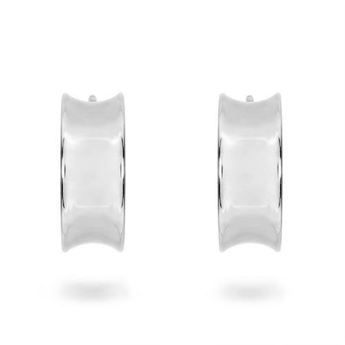 CONCAVE HOOPS IN STERLING SILVER