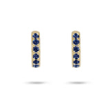 BLUE SAPPHIRE HUGGIE EARRINGS IN YELLOW GOLD