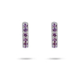 AMETHYST HUGGIE EARRINGS IN STERLING SILVER - EARRINGS
