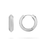 KNIFE EDGE SMALL HUGGIE HOOPS IN STERLING SILVER - 