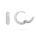 KNIFE EDGE SMALL HUGGIE HOOPS IN STERLING SILVER - 