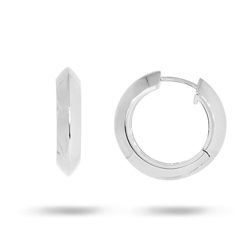 KNIFE EDGE HUGGIE EARRING IN STERLING SILVER - EARRINGS