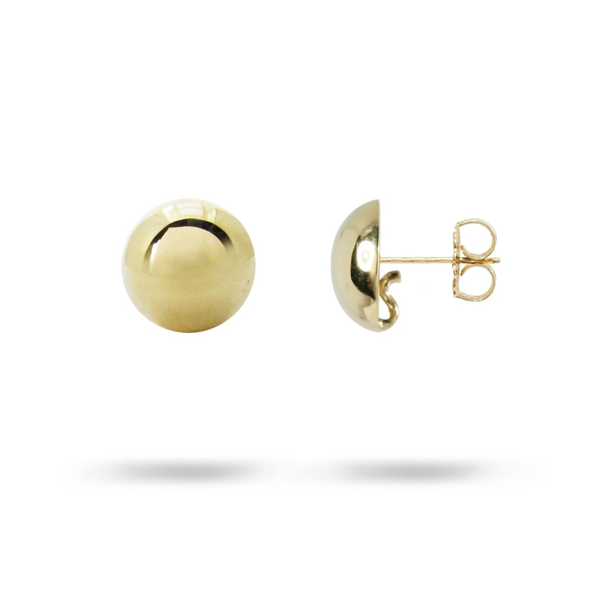 DOME EARRING IN 14K YELLOW GOLD WITH ENHANCER HOOK - EARRINGS