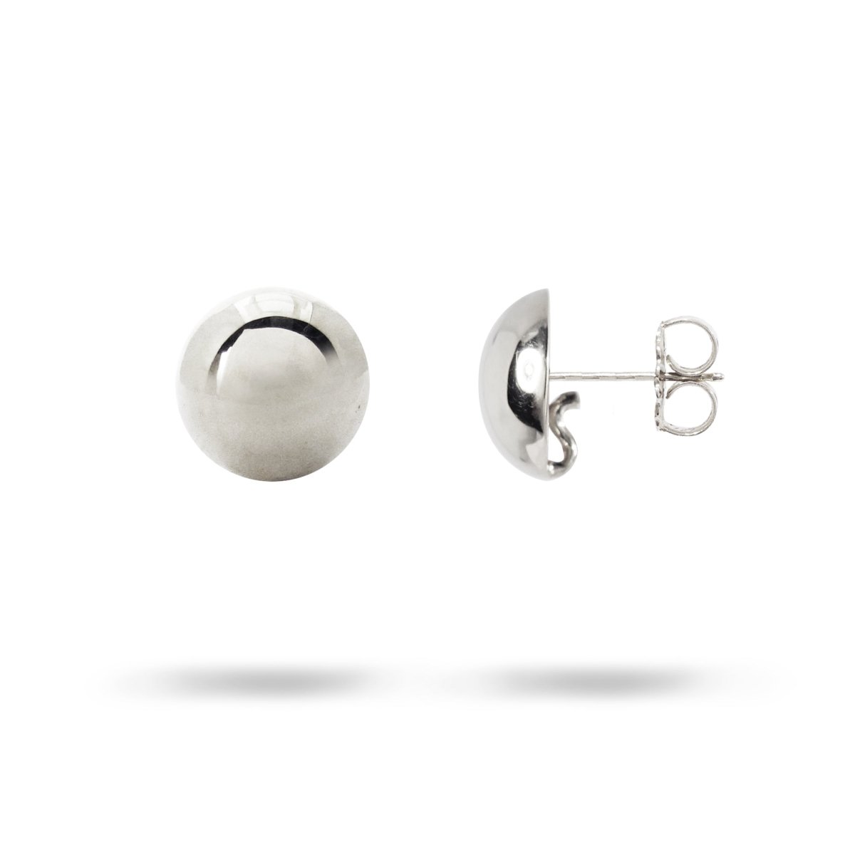 DOME EARRING IN STERLING SILVER WITH ENHANCER HOOK - 