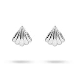 SMALL SCALLOPED HOOP EARRINGS IN STERLING SILVER