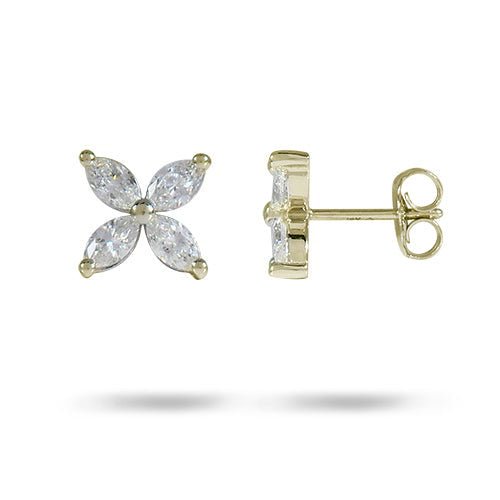 LARGE LILAC STUD IN YELLOW GOLD - NECKLACES