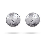 LARGE HAMMERED DISC STUD EARRINGS IN STERLING SILVER - EARRINGS