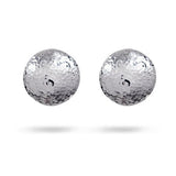 LARGE HAMMERED DISC STUD EARRINGS IN STERLING SILVER - EARRINGS