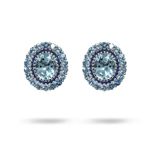 COUNTESS AQUAMARINE AND BLUE SAPPHIRE EARRING - EARRINGS