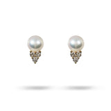 TRIPLE DROP PEARL EARRING IN YELLOW GOLD - 