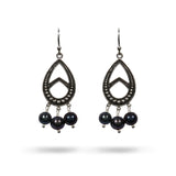 SMALL CHANDERLIER BLACK FRESH WATER PEARL DROP - 