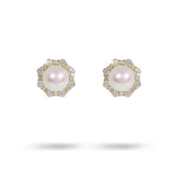 FRESH WATER PEARL HALO STUD IN YELLOW GOLD - 