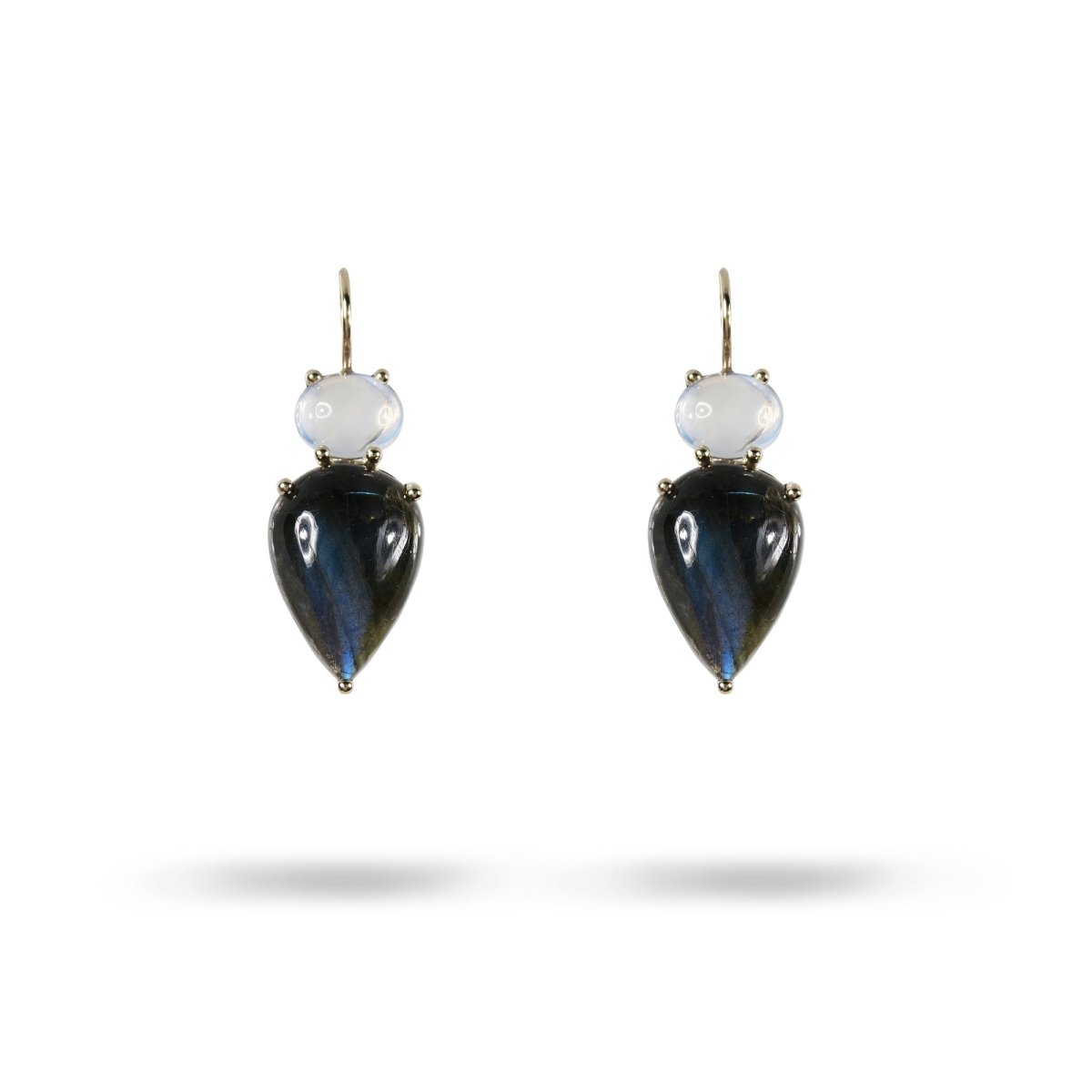MOONSTONE AND LABRADORITE DROP EARRING - EARRINGS