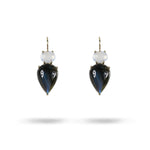 MOONSTONE AND LABRADORITE DROP EARRING - EARRINGS