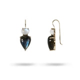 MOONSTONE AND LABRADORITE DROP EARRING - EARRINGS
