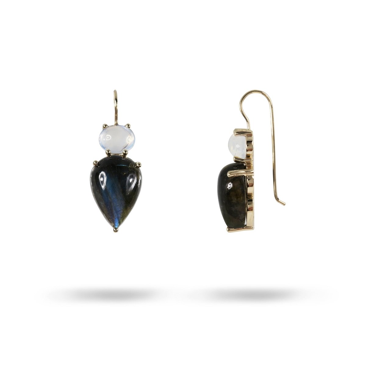 MOONSTONE AND LABRADORITE DROP EARRING - EARRINGS
