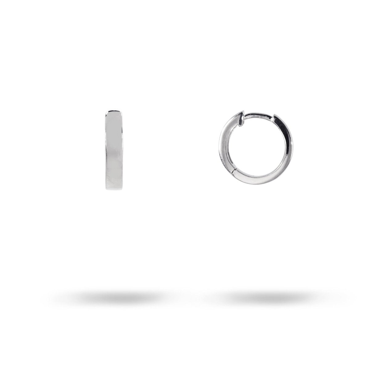 PLAIN HUGGIE EARRINGS IN 14K WHITE GOLD - EARRINGS