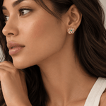 STRAWBERRY BLOSSOM STUD WITH EMERALD IN 14K YELLOW GOLD - EARRINGS