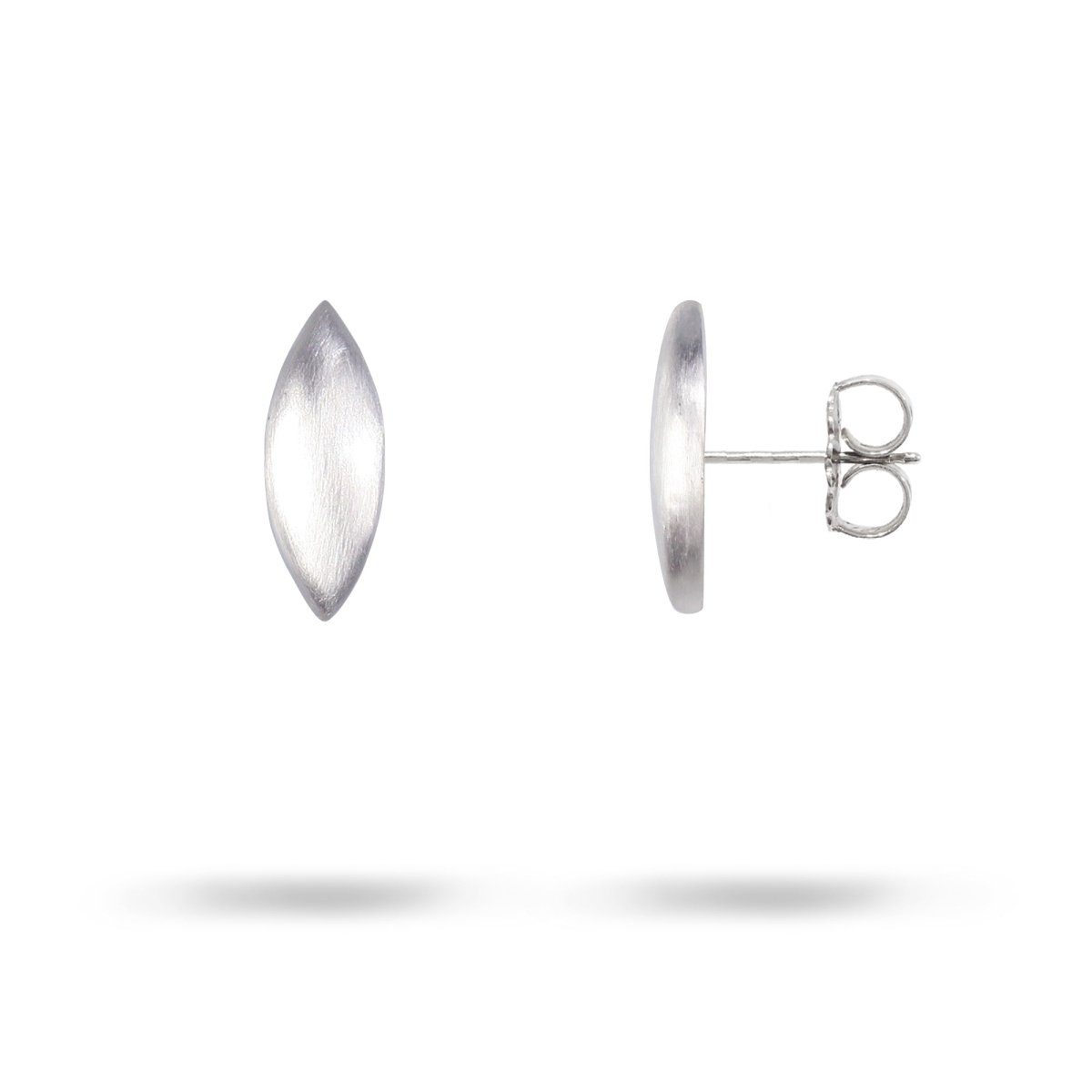 MARQUISE STUDS IN STERLING SILVER MATTE FINISH - EARRINGS