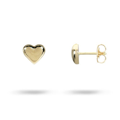 MINI HEART STUD EARRINGS IN YELLOW GOLD - EARRINGS