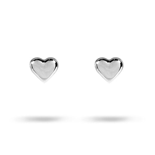 MINI HEART STUD EARRINGS IN STERLING SILVER - EARRINGS