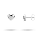 MINI HEART STUD EARRINGS IN STERLING SILVER - EARRINGS