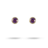 TESSA STUD EARRINGS IN YELLOW GOLD WITH AMETHYST
