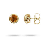 TESSA STUD EARRINGS IN YELLOW GOLD WITH CITRINE - EARRINGS