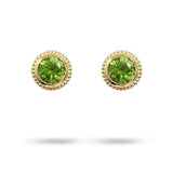 TESSA STUD EARRINGS IN YELLOW GOLD WITH PERIDOT - EARRINGS