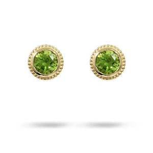 TESSA STUD EARRINGS IN YELLOW GOLD WITH PERIDOT - EARRINGS