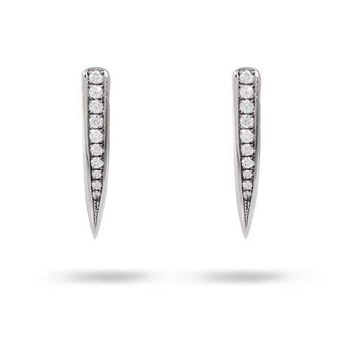 WARRIOR DIAMOND PAVÉ EARRINGS IN WHITE GOLD - EARRINGS