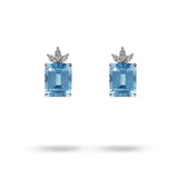 BOW EARRINGS WITH BLUE TOPAZ & DIAMONDS - EARRINGS